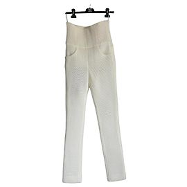 Chanel Pantalones de Punto Perforado Crudo Talla 36