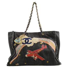 Borsa Chanel 31932 in denim blu e rossa
