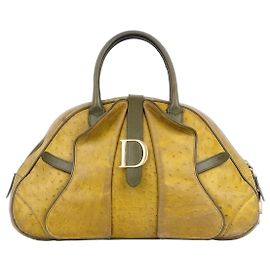 Dior da Galliano AW00 Edizione Limitata Borsa a tracolla bowling in struzzo