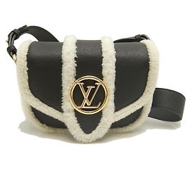 Borsa a tracolla Louis Vuitton LV Pont Neuf Soft PM in shearling di vitello