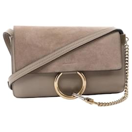 Chloé Bolso bandolera Chloe Faye de ante y cuero Beige