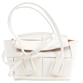 Borsa a mano 2Way in pelle Maxi Intrecciato Arco Mini Bottega Veneta bianca