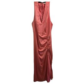 Alice + Olivia Langes Rosa Kleid mit Schlitz
