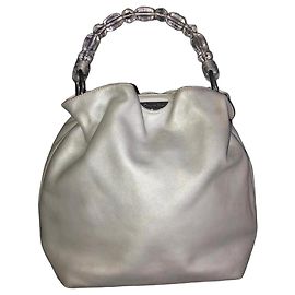 Christian Dior Borsa Hobo in pelle con manico perlato