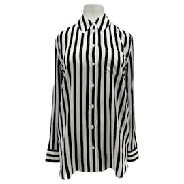 Camicia di seta a righe Equipment Nera XS