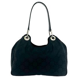 Borsa a mano Gucci in nylon e pelle con motivo GG