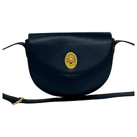 Borsa a tracolla in pelle blu navy vintage Christian Dior