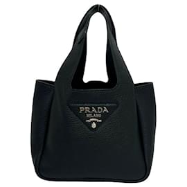 Mini borsa tote Prada Vitello Daino con logo Triangle