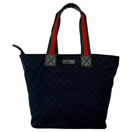 Borsa Tote GUCCI Sherry Line GG Canvas Leather
