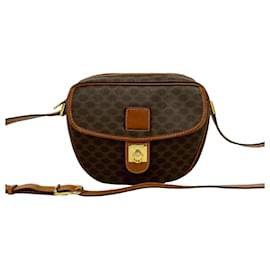 Celine Vintage Macadam Blazon Triomphe Logo Leder Mini Schultertasche - Céline