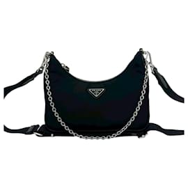Borsa a tracolla 2-way in nylon e pelle Prada