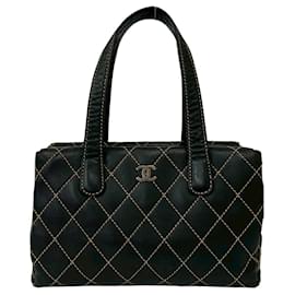 Borsa Tote Chanel Matelassé Coco Mark Wild Stitch Leather
