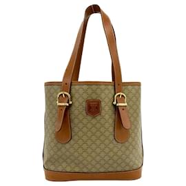 Celine Vintage Macadam Blazon Logo Pattern Ledertasche - Céline