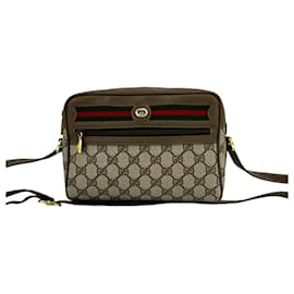Borsa a tracolla in pelle GUCCI Vintage Sherry Line GG Logo