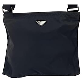 Borsa a tracolla in nylon nero Prada