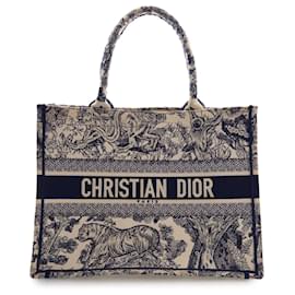 Book Tote Dioriviera en lona bordada Dior Blue Medium