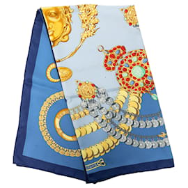 Sciarpa in seta Hermès Blue Kosmima 90