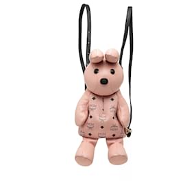 Sac à dos Rabbit Zoo Doll en cuir de veau rose et toile enduite Visetos MCM