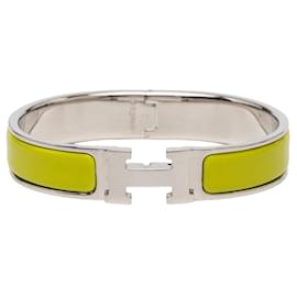 Hermès Yellow Narrow Enamel Clic H Bracelet GM