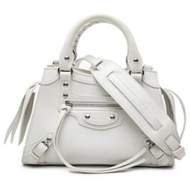 Sac Balenciaga White Mini Calfskin Motocross Neo Classic City
