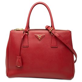 Borsa Prada Red Large Saffiano Lux Galleria Double Zip