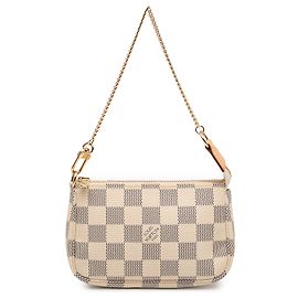 Louis Vuitton Mini Pochette Accessoires Damier Azur bianco