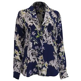 Camisa Blair em seda azul Anine Bing