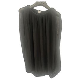 Top Totême negro sin mangas de viscosa