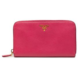 Portafoglio lungo con zip in Saffiano di Prada - Rosa
