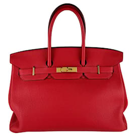 Sac à main Hermes Birkin 35 en Rouge Casaque - Hermès