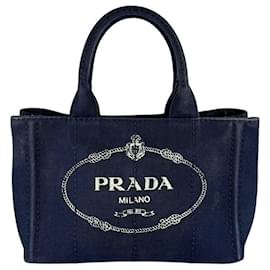 Borsa a mano in tela Canapa Prada