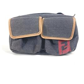 Borsa a tracolla Fendi Denim Rainbow Logo FF