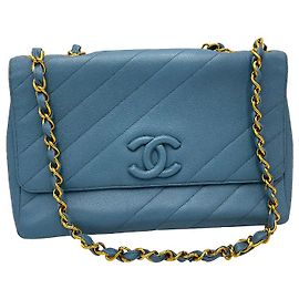 Chanel Coco Mark Bias Stitch Chain pelle Large