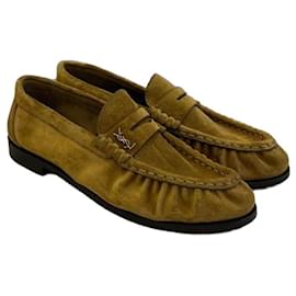 Mocassini in scamosciato marrone - Saint Laurent