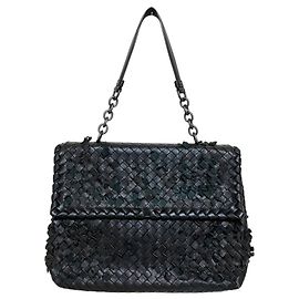 Borsa a tracolla con manico a catena in pelle Intrecciato Bottega Veneta