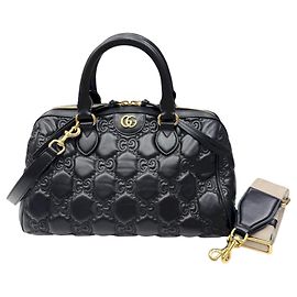 Borsa a mano Gucci GG Matelassé in pelle nera