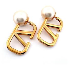 Orecchini pendenti Valentino Garavani V-logo Signature Gold