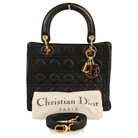 Bolsa de mão Christian Dior Lady Cannage em couro