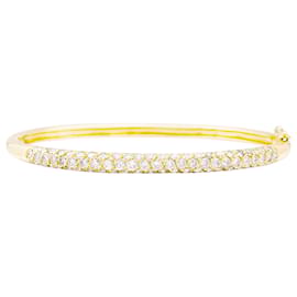 Bracciale rigido in oro giallo e diamanti. - Autre Marque