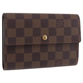 LOUIS VUITTON Damier Ebene Porte Tresor Etui Papie Wallet N61202 LV Auth 188674A