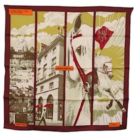 Hermès HERMES Carré 70 Sciarpa "QUAND SOUDAIN" Seta Rossa Auth 190192M