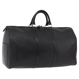 LOUIS VUITTON Epi Keepall 50 Boston Bag Black M42962 LV Auth 190102SAV