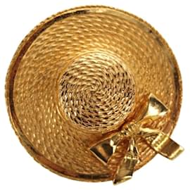 Spilla CHANEL metallo Gold CC Auth 190426M