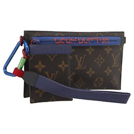 LOUIS VUITTON Monogram Ribbon Pouch M63045 LV Auth 191562
