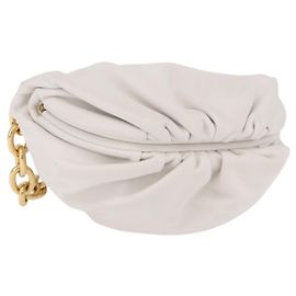 Borsa a Spalla BOTTEGA VENETA in Pelle Bianco Oro Auth bs35978V