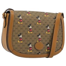 GUCCI Micro GG Supreme GUCCIxDisney Tasche aus PVC Beige Gold 602694 Auth ep15085M