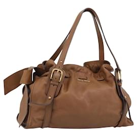 Miu Miu Leder Tote Bag Braun Auth 187989V