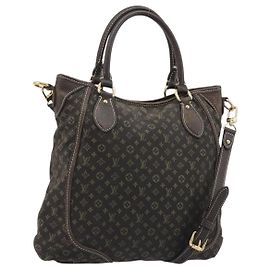 LOUIS VUITTON Monogram Mini Lin Buzasu Anjoul Brown Ebene M95617 LV Auth BA13988