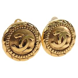 Orecchini CHANEL COCO Mark in metallo color oro CC Auth 190722M