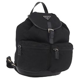 Rucksack PRADA Nylon Schwarz Silber Auth 188443